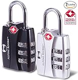 UltraTuff TSA Locks (2 Pack), RED Open Alert Indicator for Luggage & Gym Lockers