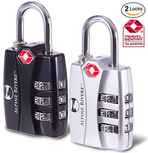 UltraTuff TSA Locks (2 Pack), RED Open Alert Indicator for Luggage & Gym Lockers