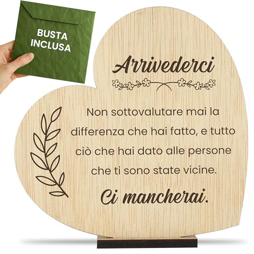 CONTRAXT Biglietto Regalo di Addio in Legno per Addio a Colleghi di Lavoro Capi Insegnanti Maestre Fine Corso Lauree Amiche che Partono