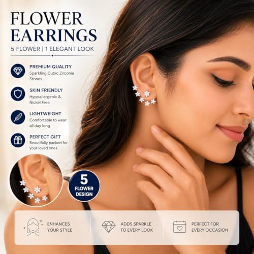 Image of JDX Attractive Designer American Diamond Earring Set for Women and Girls (1002)