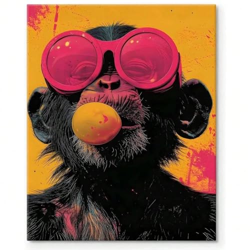 Tableau Singe cool pour mur vide toile décoration murale encadrée - 4
