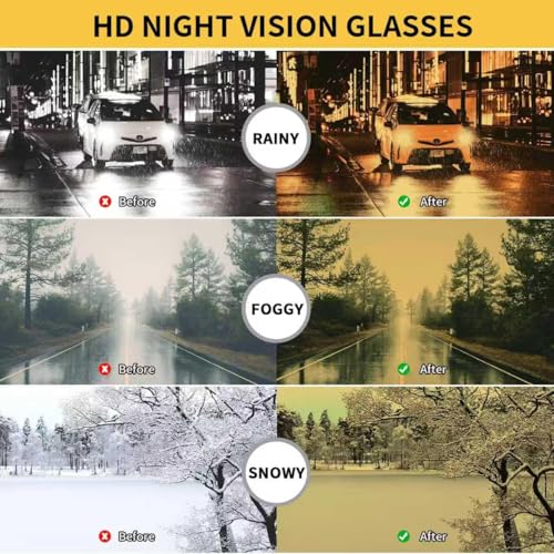 Image of HAOLOTA Night Vision Glasses for Driving Anti Glare, Polarized Nighttime Safety Glasses for Women Men UV400 Protection