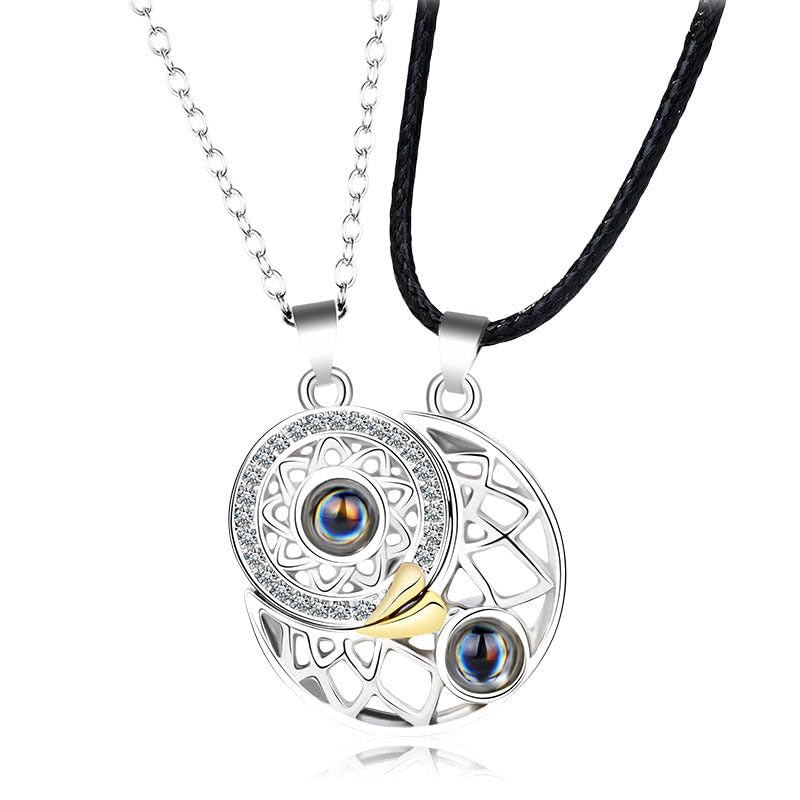 Vembley Sun And Moon Magnetic Necklace For Couples Saying I Love You In 100 Languages For Unisex Adult (B0CR8FVRBG) Amazon Price History, Amazon Price Tracker