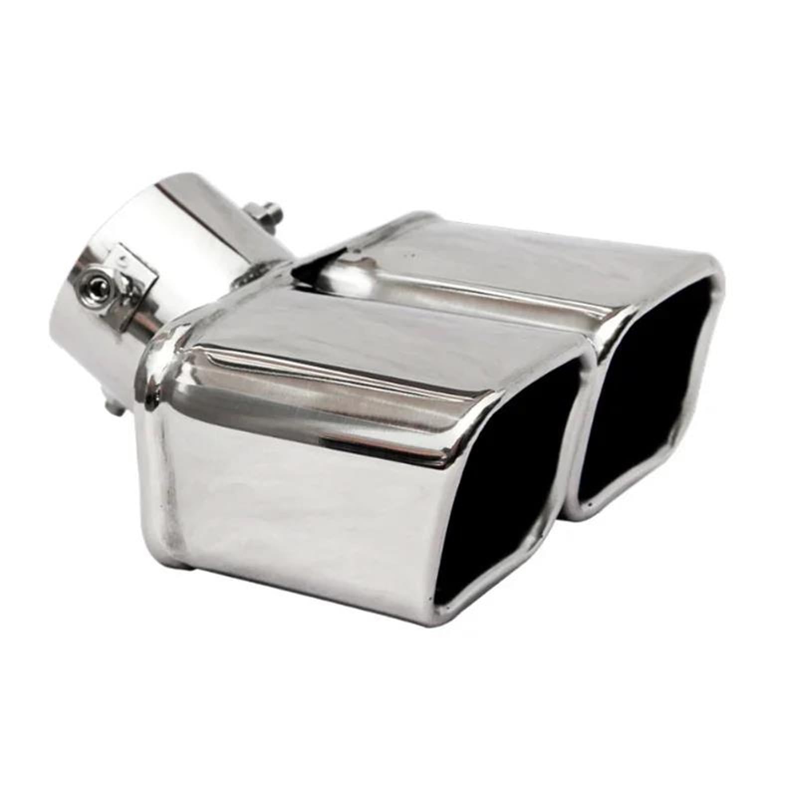 Punta Tubo Escape Cuadrada Universal Silenciador Garganta Cola Coche Doble Salida Acero Inoxidable KISSGPIPOL(Innet 75mm 2)