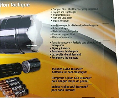 Duracell Durabeam Ultra 300 Lumens Tactical High-Intensity Compact LED Flashlight, 3-Pack