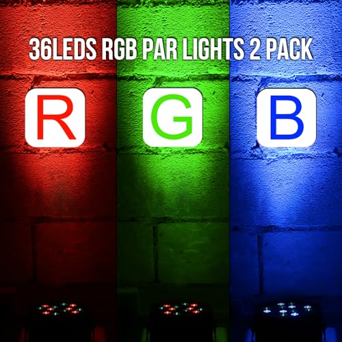 image for YeeSite 36 LED Stage Lights RGB DJ LED Par Light Remote & DMX Controll