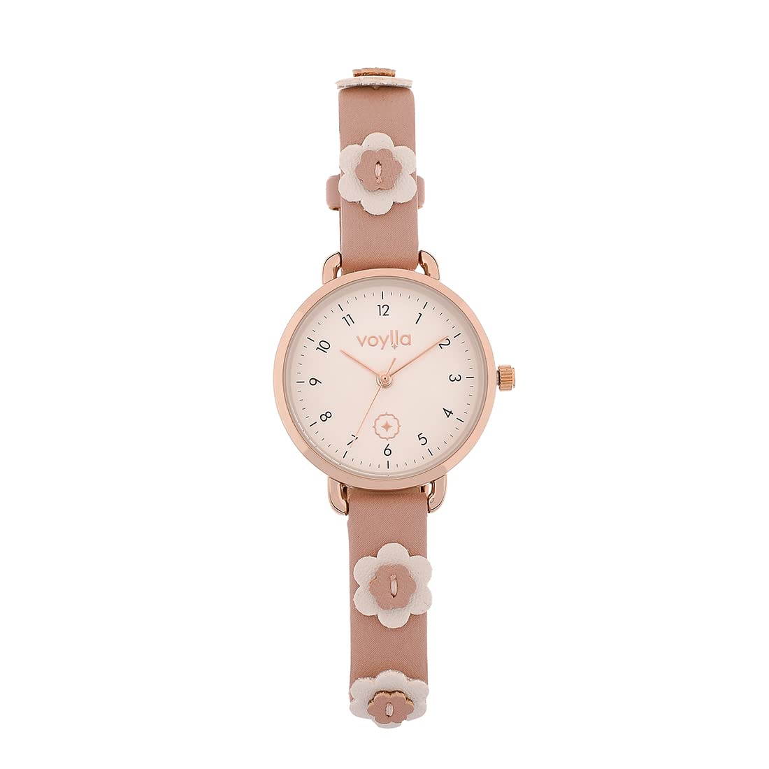 Voylla Rose Gold Plated Leather Straps Analogue Quartz Movement Ladies Watch for Women and Girls (B0BSLJS3CC) Amazon Price History, Amazon Price Tracker
