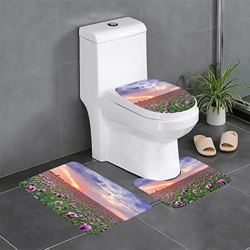 Badematten Set 3 Teilig,Toilettenmatte Set,3Er Badgarnitur Badezimmer Matte Set Dusch Bade Matte Vorleger Teppich 3D…