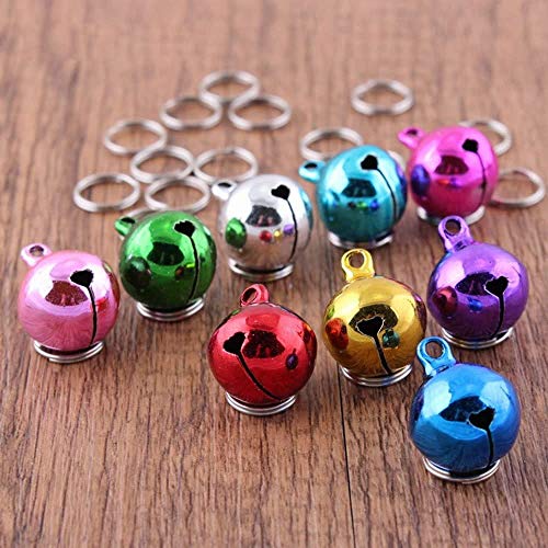 Image of Metal Jingle Bells Loose Beads Festival Party Decoration, Pet Cat Puppy Dog Bells For Collar, (Random Color) Large Bell 22.Mm (4.Pcs Bell Pack) - Random, Multicolor