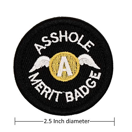 U-Lian Asshole Merit Badge Patch Embroidery Morale Tactical Patch Hook And Loop Molle Attachment #TOP3