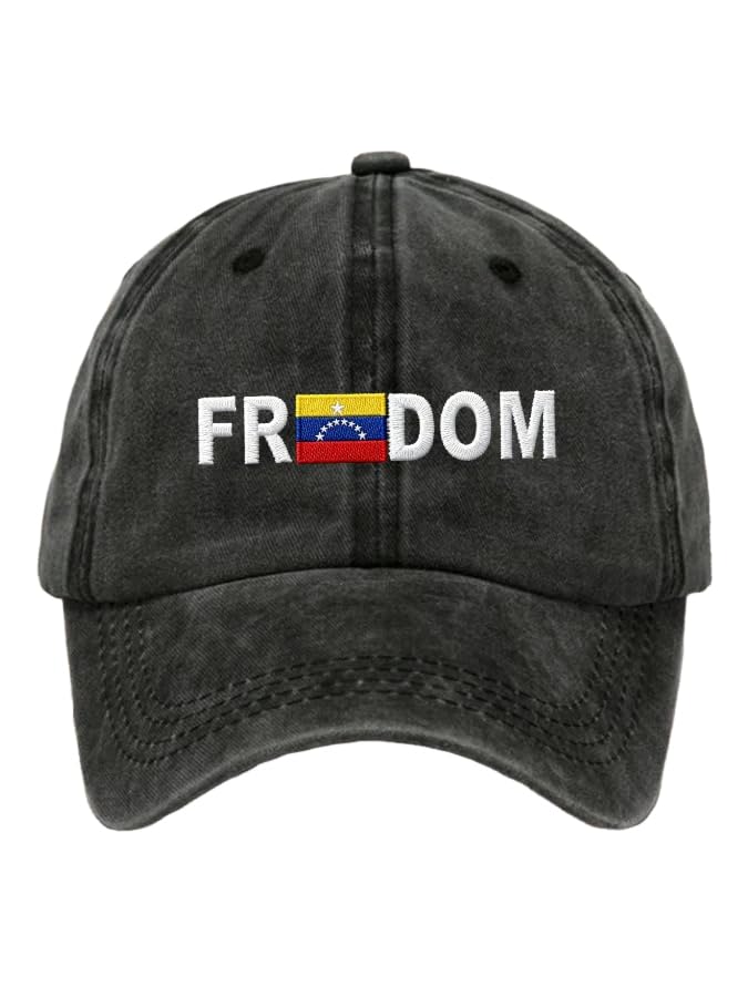Gorra de béisbol unisex Freedom Venezuela, gorra de béisbol de Venezuela, Negro, M