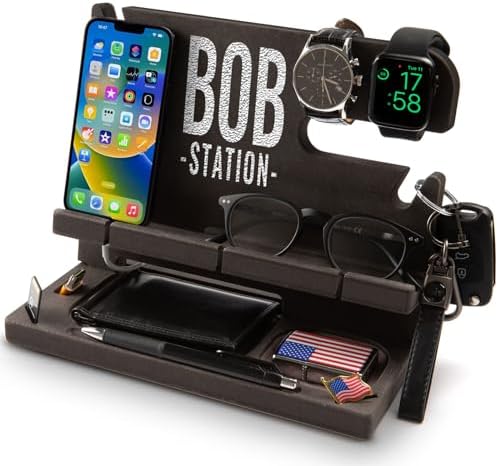 Greta Oto Personalized Wood Docking Station for Cell Phone, Table...