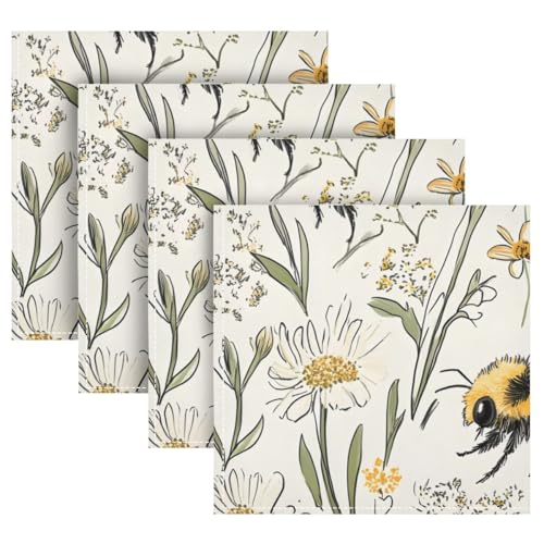 Servilletas de Tela Vintage Bee 4 piezas 20 x 20 pulgadas miniatura 7