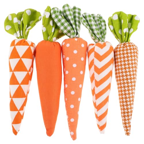 HOMOCONO Easter Simulated Carrot Decoration 5pcs Mini Decor Carrots Fabric Carrot Crafts for