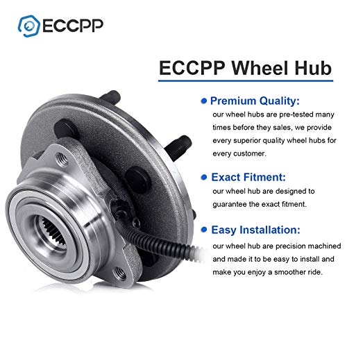 Eccpp (515050 X1) New Front Wheel Hub And Bearing Assemblies Fit For Ford Explorer Lincoln Aviator Mercury Mountaineer 2002-2005 5 Lugs 4 Door W/Abs 4Wd Rwd #TOP2