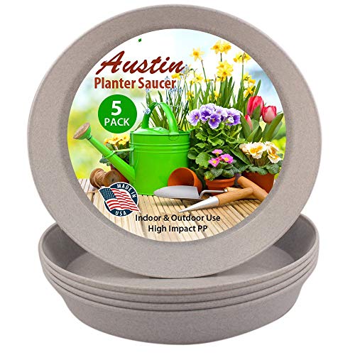 Austin Planters Granite Polypropylene Plant Saucers (18 Inch) – 5 Pack – Heavy