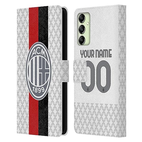 Coque Samsung Galaxy A14 5G AC Milan en cuir portefeuille étui