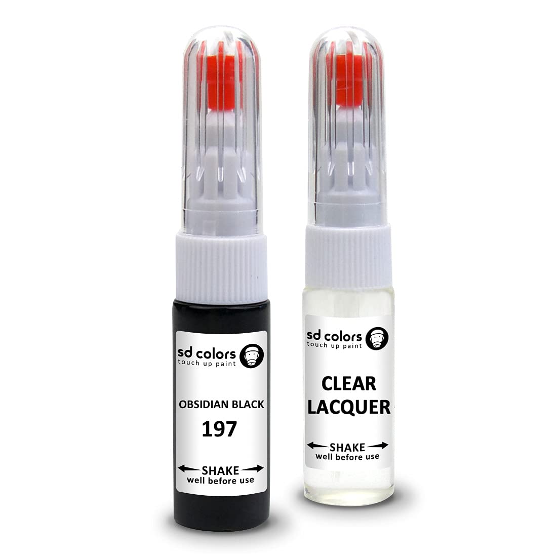 Sd Colors Paint+Lacquer Obsidian Black 197 Compatible With New Touch Up Paint Pen Repair Kit 7Ml Scratch Chip Brush Repair (Paint+Lacquer)