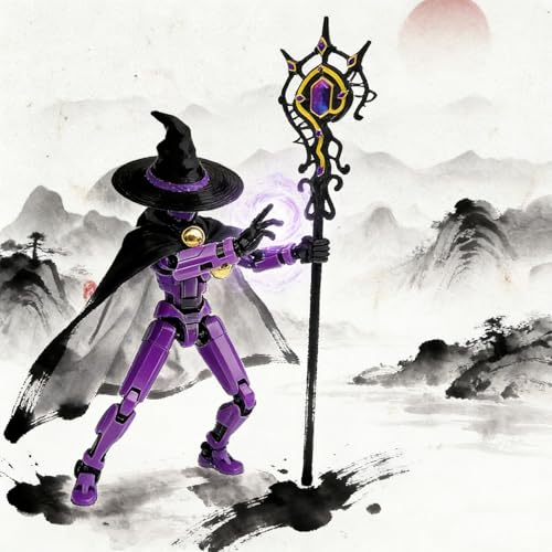 Image of Dummy 13 Action Figure, Purple Robot Toy with Articulated Joints, 3D Printed Desktop Decoration for Collectors, Creative Pose Arrangement and Gift Presentation Scenes