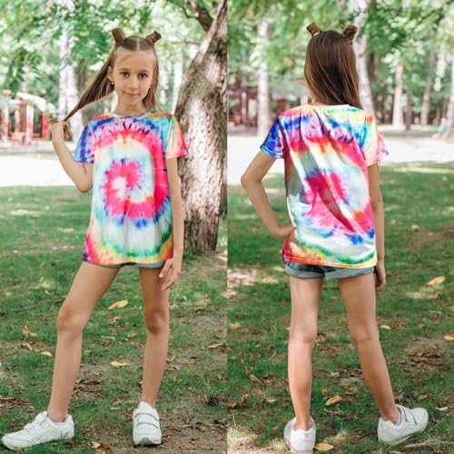 Image of Boys Tie Dye Shirts 3-12 Years Hippies Crewneck Kids Short Sleeve Tee | Boys Tie Dye Shirts