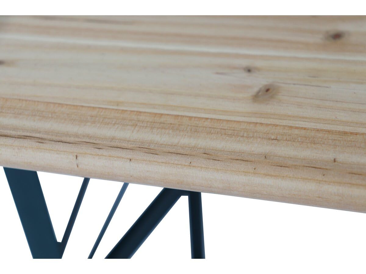 Table de Jardin Brasserie Pliante Lisbonne 218 x 59,5 x 75 cm Marron avec 2 bancs