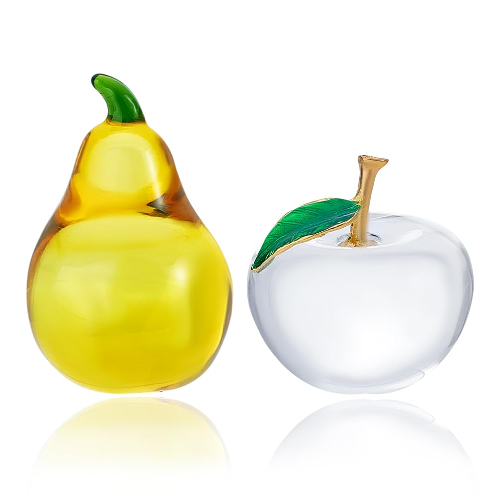 PH PandaHall 2pcs Crystal Fruit Paperweight
