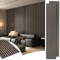 Art3d 2-Pack 108" x 12" Acoustic Wood Slat Panels, Sound Absorbing Fluted Wall Panels for Interior Accent Wall & Ceiling, Decorative Paneling for Living Room & Bedroom – Walnut