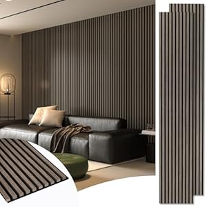 Art3d 2-Pack 108″ x 12″ Acoustic Wood Panels for Wall, Soundproof Wood Slat Panel for Wall and Ceiling, 3D Fluted Sound Absorbing Paneling for Interior Wall Decor, Living Room, Bedroom – Walnut