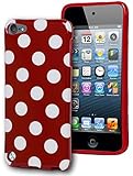 BasTexWireless Bastex Red TPU Case with White Polka Dots for Apple iPod Touch 5, 5th Generation [Compatible with iPod Touch 6]