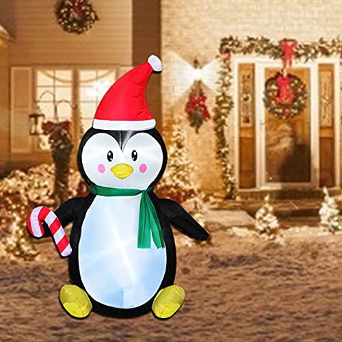 Poptrend Inflatable Christmas Decorations 5 Foot Inflatable Penguin– Christmas & X’mas Yard Inflatables With Bright Led Christmas Lights – Wacky, Funny, Colorful (5Ft Penguin Candy Stick) #TOP6