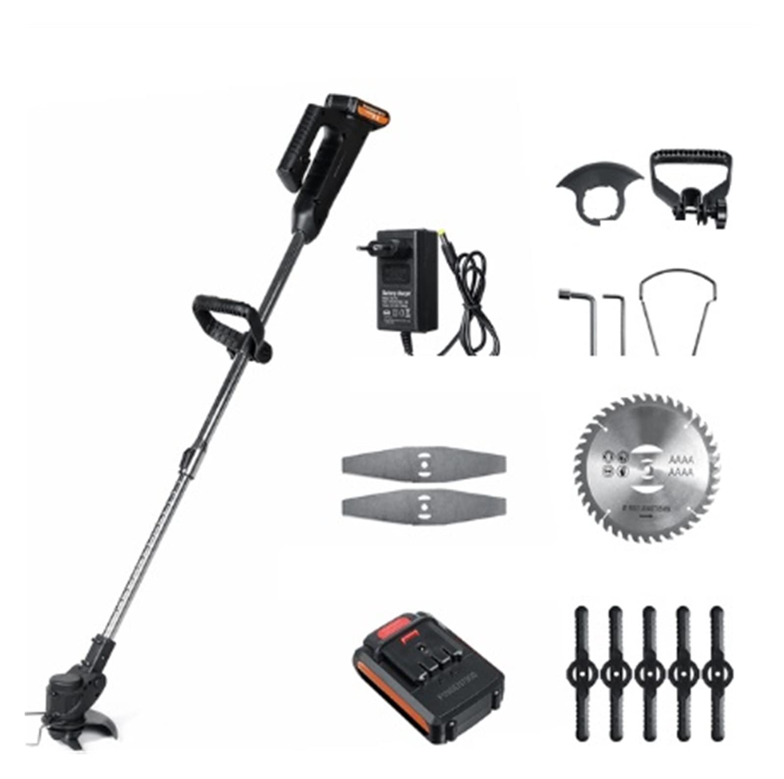 Tosaerba Elettrico da Giardino a Batteria 1800W 42V Tagliasiepi a Batteria Tagliaerba Portatile Regolabile Utensile da Giardino con Batteria