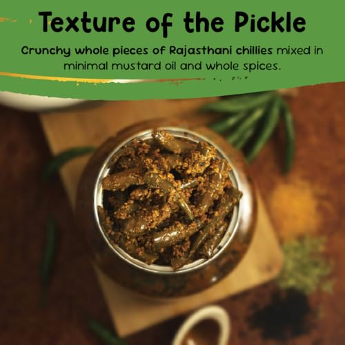 Image of Farm Didi Rajasthani Green Chilli Pickle 1Kg In Fresh | Marwadi Hari Mirch ka Achar | Spicy Homemade Achaar With Mustard Oil | Theeka Ghar Ka Pickle | No Garlic | No Chemical Preservatives