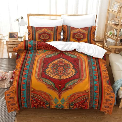 Parure de lit motifs bohèmes 135x200cm housse de couette textile léger - 3