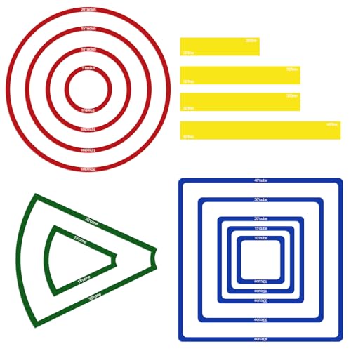 SANKOYO 15 Pcs Area of Effect Spell Templates, DND Spell Templates, Acrylic Spell AOE Damage Template Set, Include 5 Cube 4 Circle 2 Cone 4 Line Templates, Tabletop RPG Gaming Accessories.