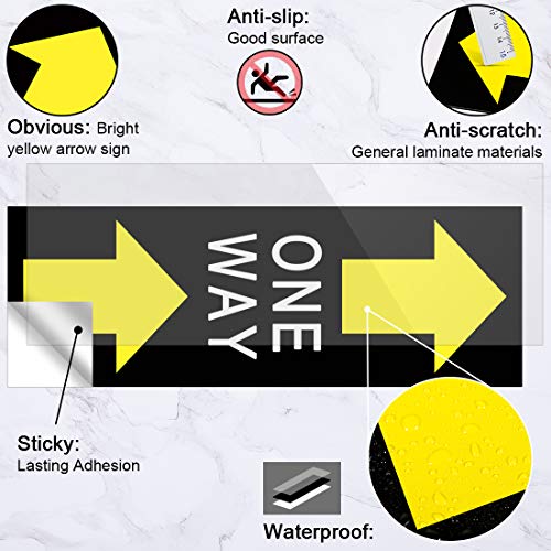 IDJWVU 30Pcs 6" x 18" One Way Directional Arrows Social Distance Floor Stickers Decal Waterproof PVC Vinyl Safety Distance Floor(30PCS)