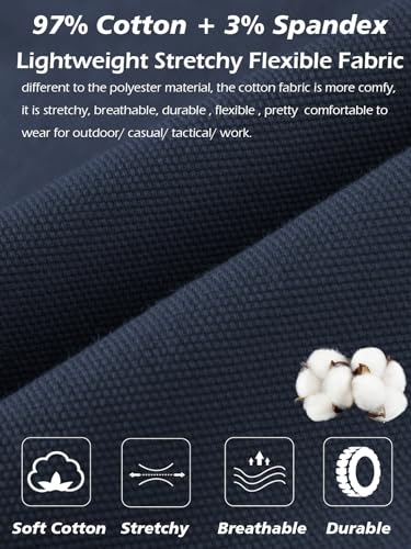 NAVEKULL Men's Flex Tactical Pants Cotton Stretch Work Cargo Pants Lightweight EDC Outdoor Hiking Trousers4