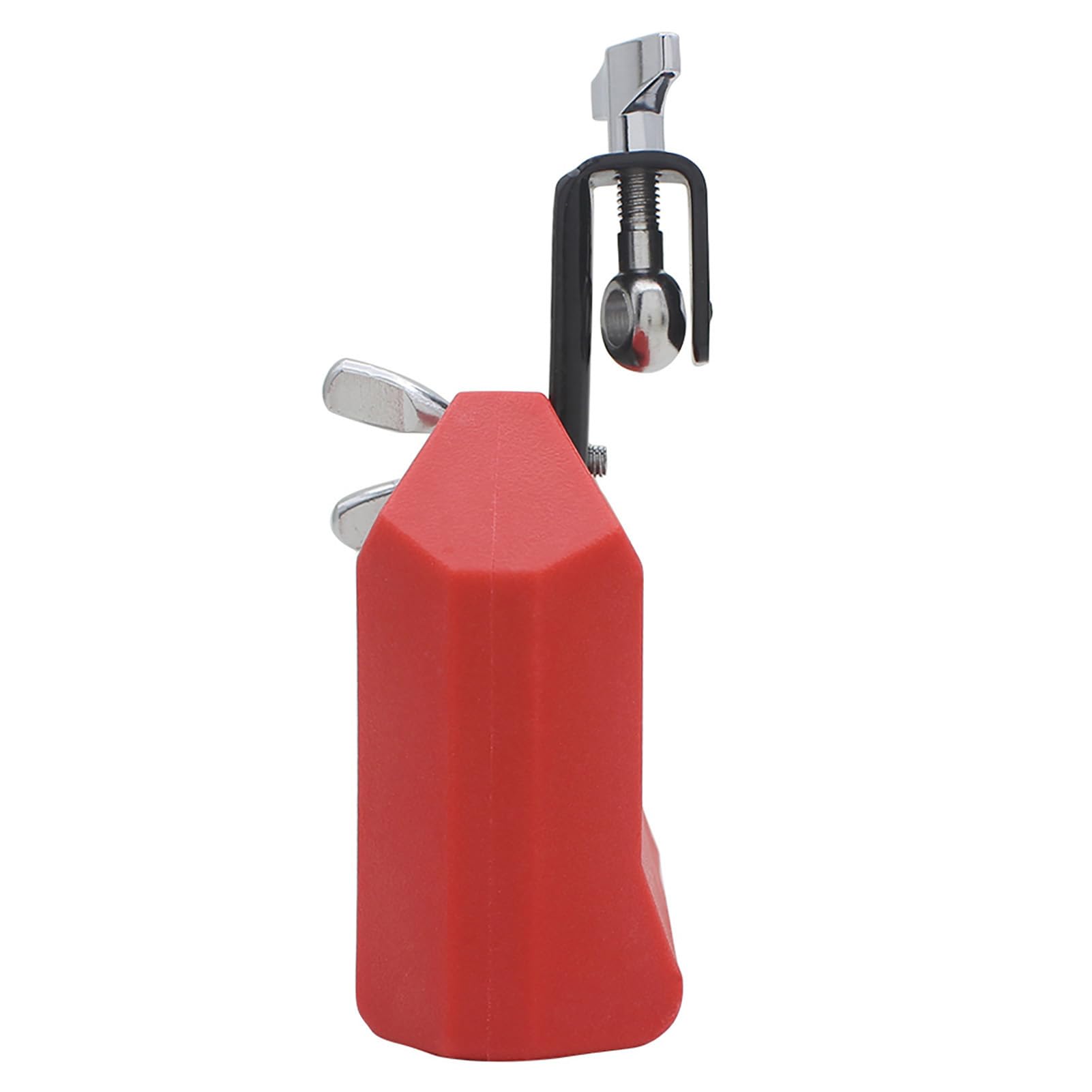 SEAFRONT Campanaccio per Batteria Staffa di Montaggio Regolabile Blocco Percussioni Musicali in Plastica Strumento Tamburo Latino (Rosso)