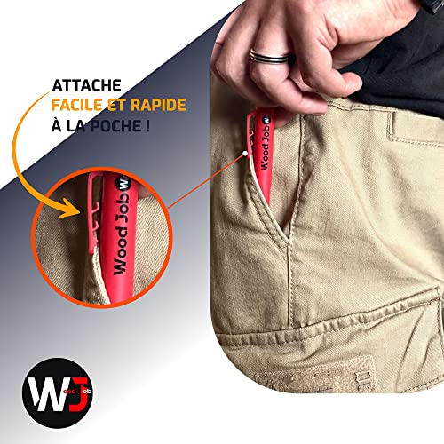 Crayon de Chantier Professionnel Extensible et Solide INCLUS Boite de rangement avec 7 Mines 3 couleurs+taille mine-différent matériaux : Menuiserie Bois Béton Metal Traçage Dessin Outillage Bricolage – Image 7