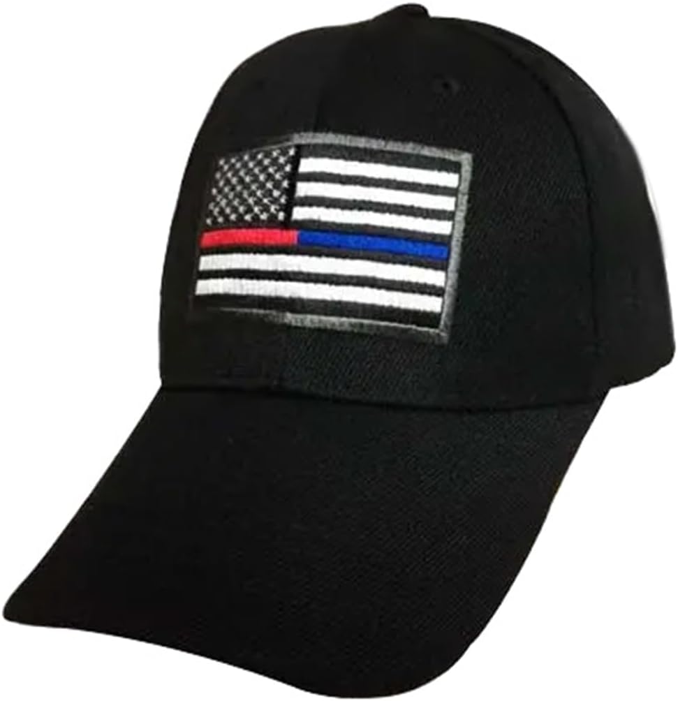 Gorra de béisbol negra con bandera de EE. UU. bordada