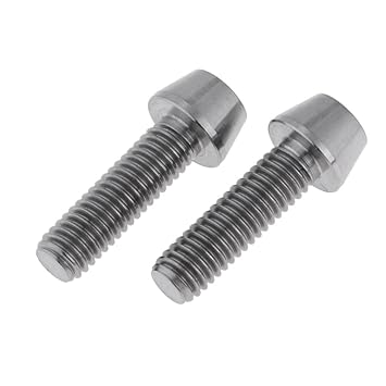 WINTI 2X M6 Titanium Ti Screw Fairing Bolt Taper Conical Hex Head Silver M6x25mm