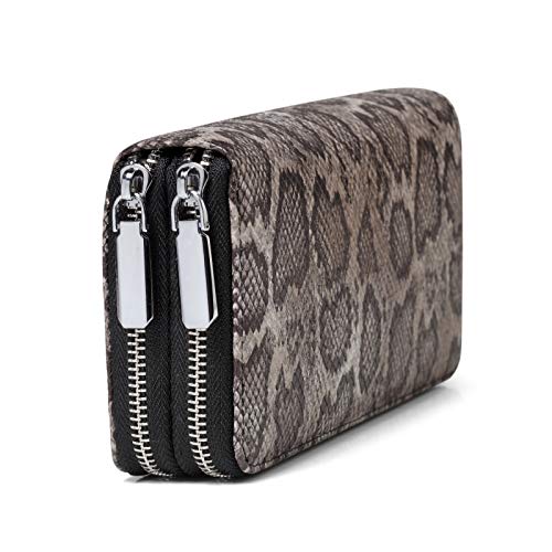 Image of Daisy Rose Dual Zipper Phone Clutch and Wallet for Women - RFID Blocking, PU Vegan Leather Multi-Card Organizer