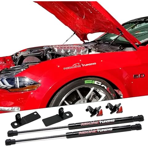 Redline Tuning 21-11035-02 Hood QuickLIFT Plus System Compatible with Ford Mustang 2015-2023 (All Black Bolt-in Components) Cover