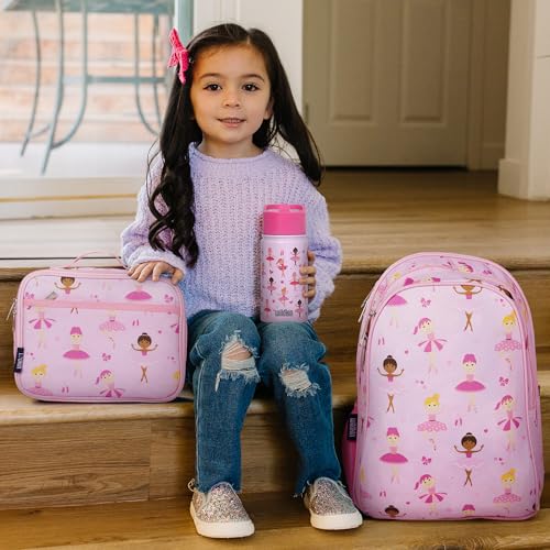 Image of Wildkin 15 Inch Backpack for Kids, Ballerina | Ages 5-10, padded straps, side water bottle pocket - coordinates with matching Wildkin lunch boxes and water bottles