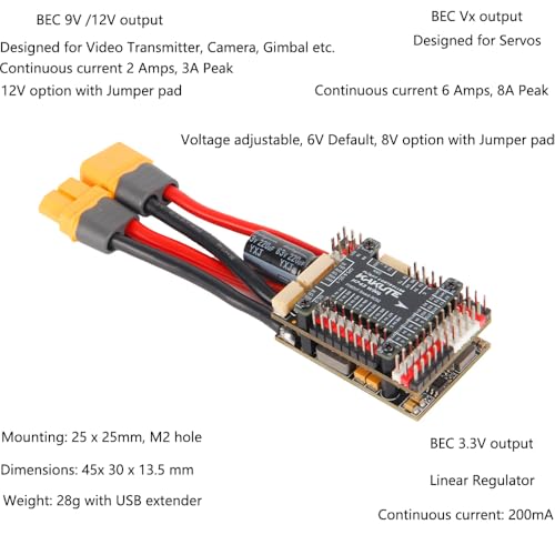 Image of HolyBro Kakute H743 Wing INAV Ardupilot Flight Controller Advanced 3-8S LiPo Compatible, Dual Firmware Support for RC Airplane, Fixed-Wing Drones & DIY Projects (With Pin Header, Professional Grade)