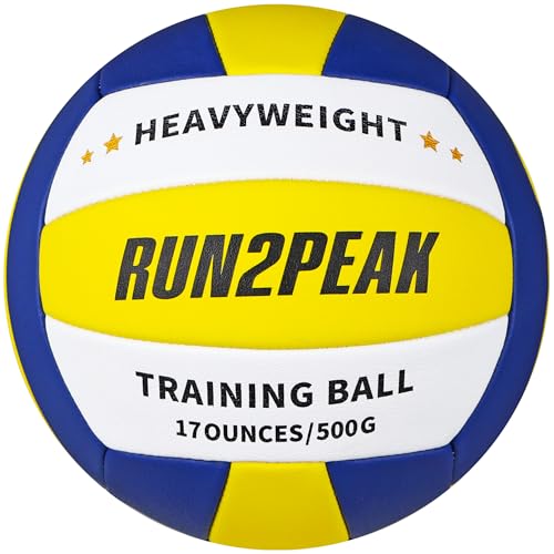 Image of RUN2PEAK Heavy Weight Volleyball Ball Official Size 5 Setter Training Volleyballs PU Practice Volley Balls for Indoor Rebounder Equipment Setters Weighted Volleyball Setting Trainer