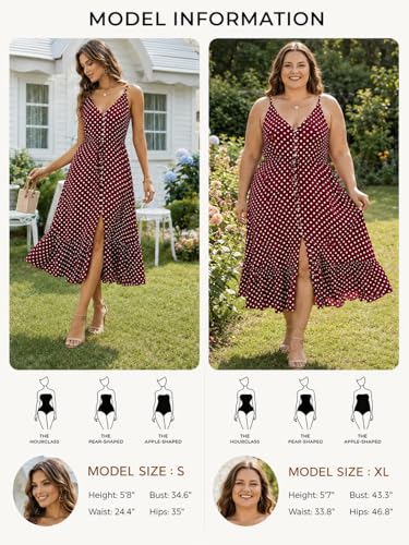 Image of BROVAVE Women's 2026 Summer Casual Boho Sundress Spaghetti Strap Midi Dress