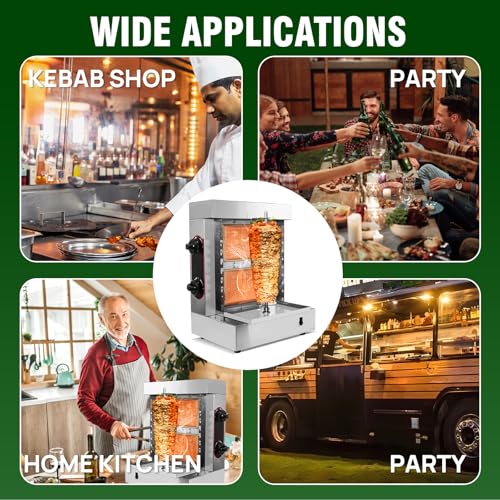 Innovative 2-Brenner Shawarma Grillmaschine - Profi Rotisserie für Kebabs, Gyros & Tacos Al Pastor - Inklusive 10 Premium Edelstahl Spieße – Bild 8