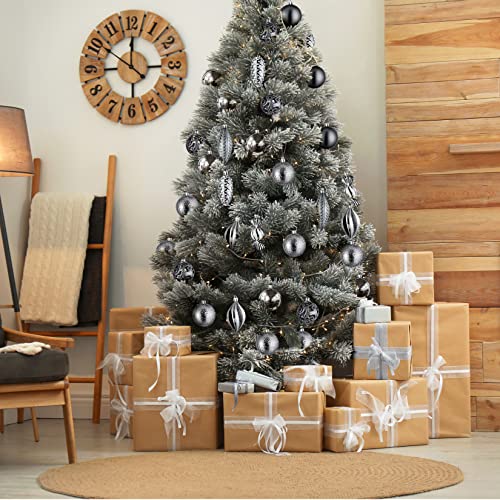 Grey Christmas Ball Ornaments For Christmas Decorations (Grey) | 24 Pcs Xmas Tree Shatterproof Ornaments With Hanging Loop For Holiday, Wreath And Party Decorations #TOP6