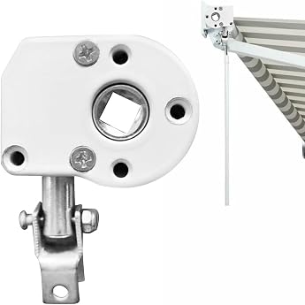mizikuu Worm Gear Awning Awning Gear Manual Crank Mechanism Worm Gearbox for Awnings Articulated Arm Awning Awning Gear Universal Awning Winches White