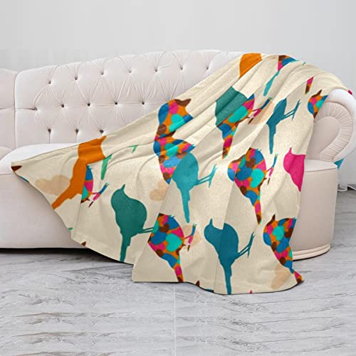 Couverture polaire oiseaux colorés en microfibre 150x200 cm - 5